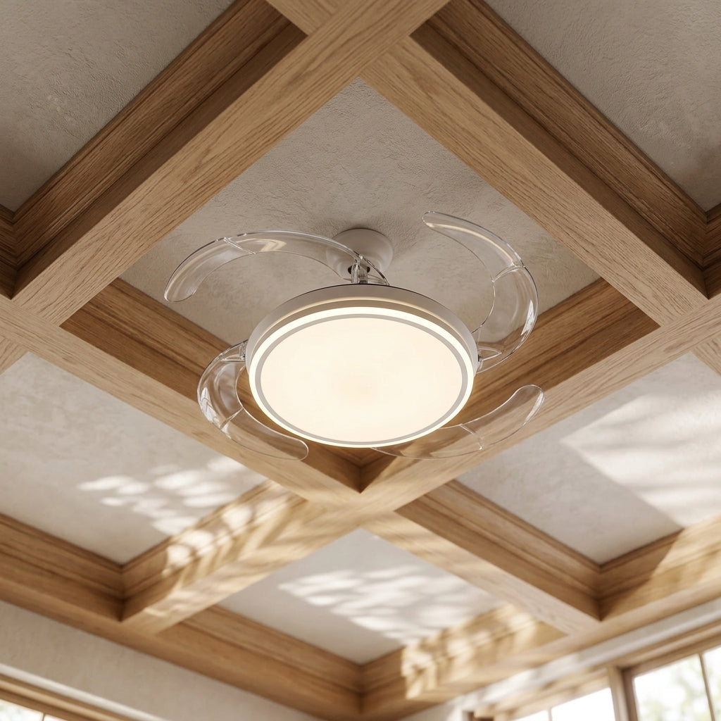 Ventilatore con Pale a Scomparsa e Luce Led
