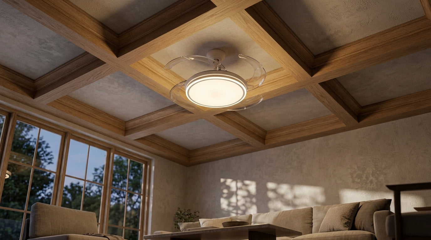 Ventilatore con Pale a Scomparsa e Luce Led