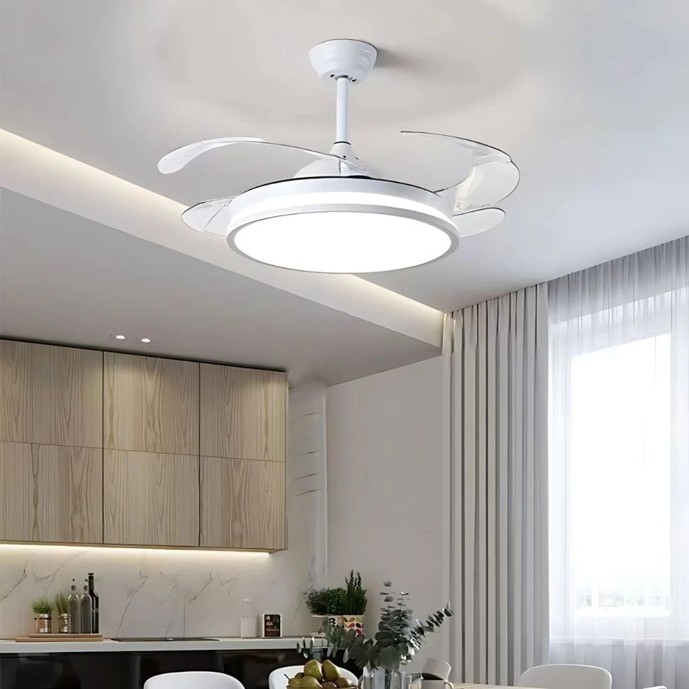 Ventilatore con pale retrattili in ambiente cucina moderna