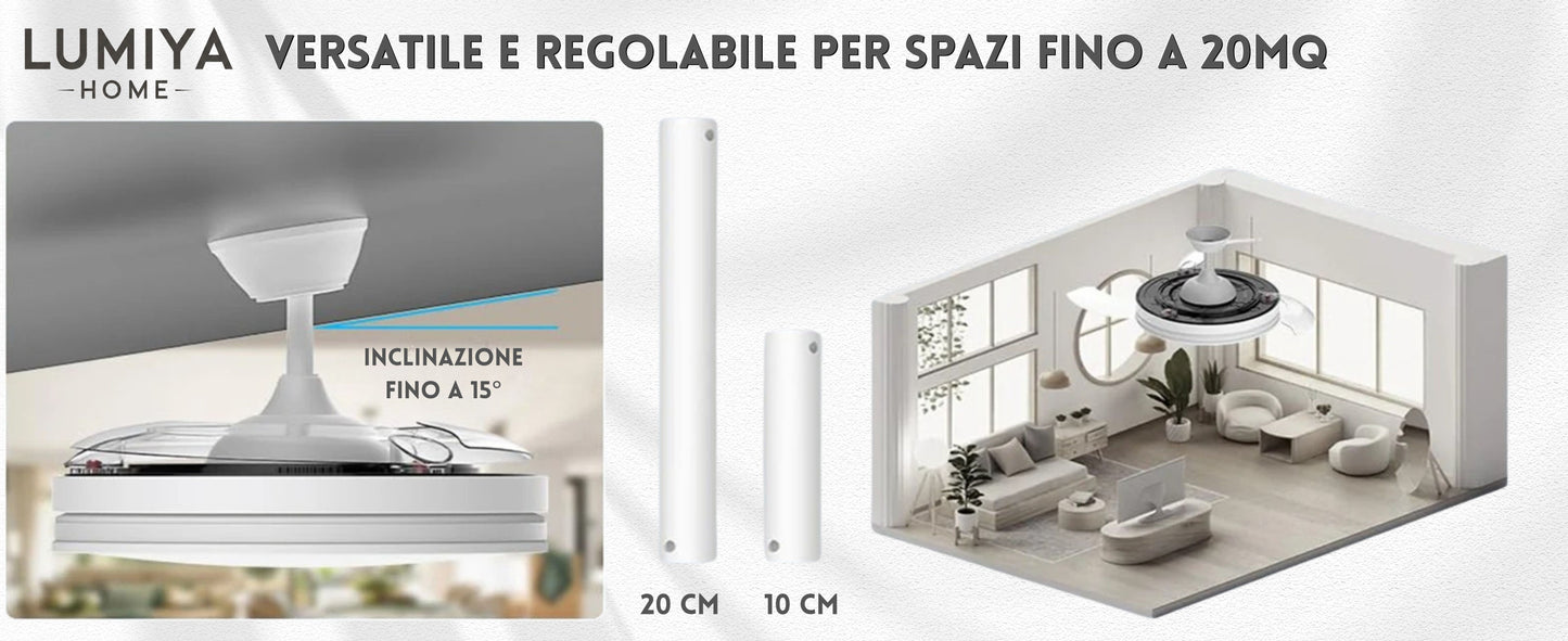 Ventilatore Vortex inclinabile e con altezza regolabile