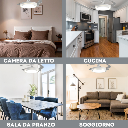 Vortex – Ventilatore da Soffitto con Pale a Scomparsa e Luce Led