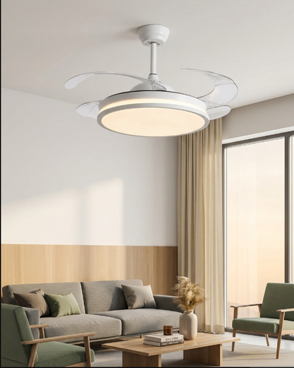 Ventilatore Vortex esposto in ambiente living contemporaneo