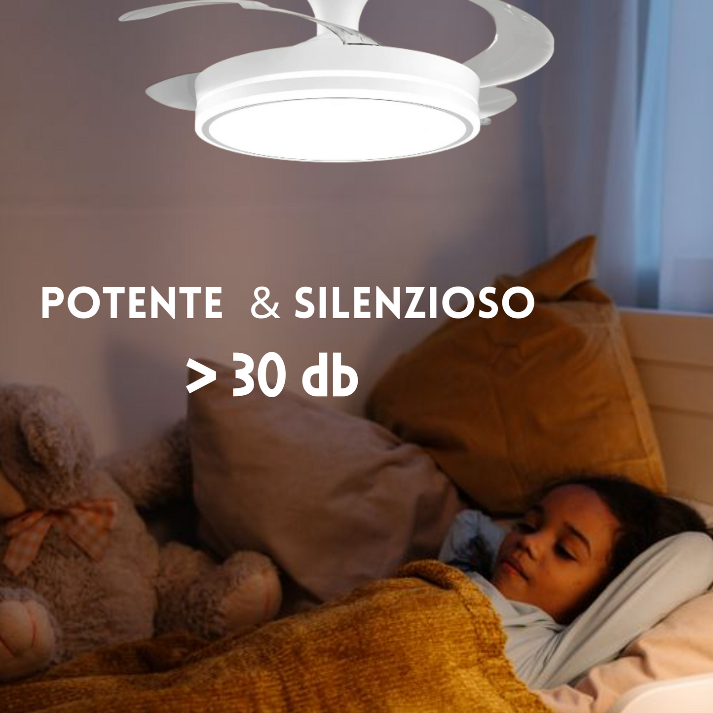 Vortex – Ventilatore da Soffitto con Pale a Scomparsa e Luce Led