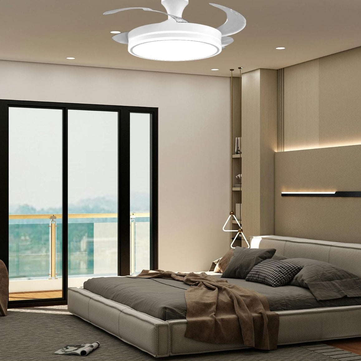 Vortex – Ventilatore da Soffitto con Pale a Scomparsa e Luce Led