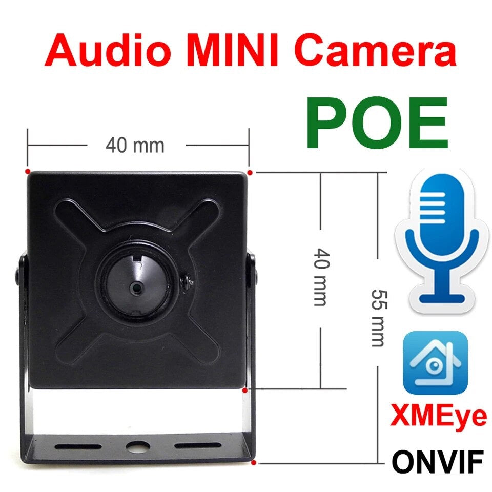 MINI Videocamera POE 1080 p audio HD Videosorveglianza 2 MPXL ONVIF