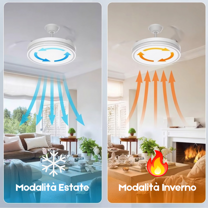 Vortex – Ventilatore da Soffitto con Pale a Scomparsa e Luce Led